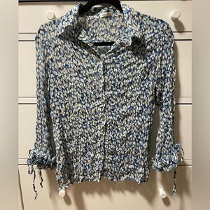 Jaipur Crinkle Button-Down Blouse – Women Size S